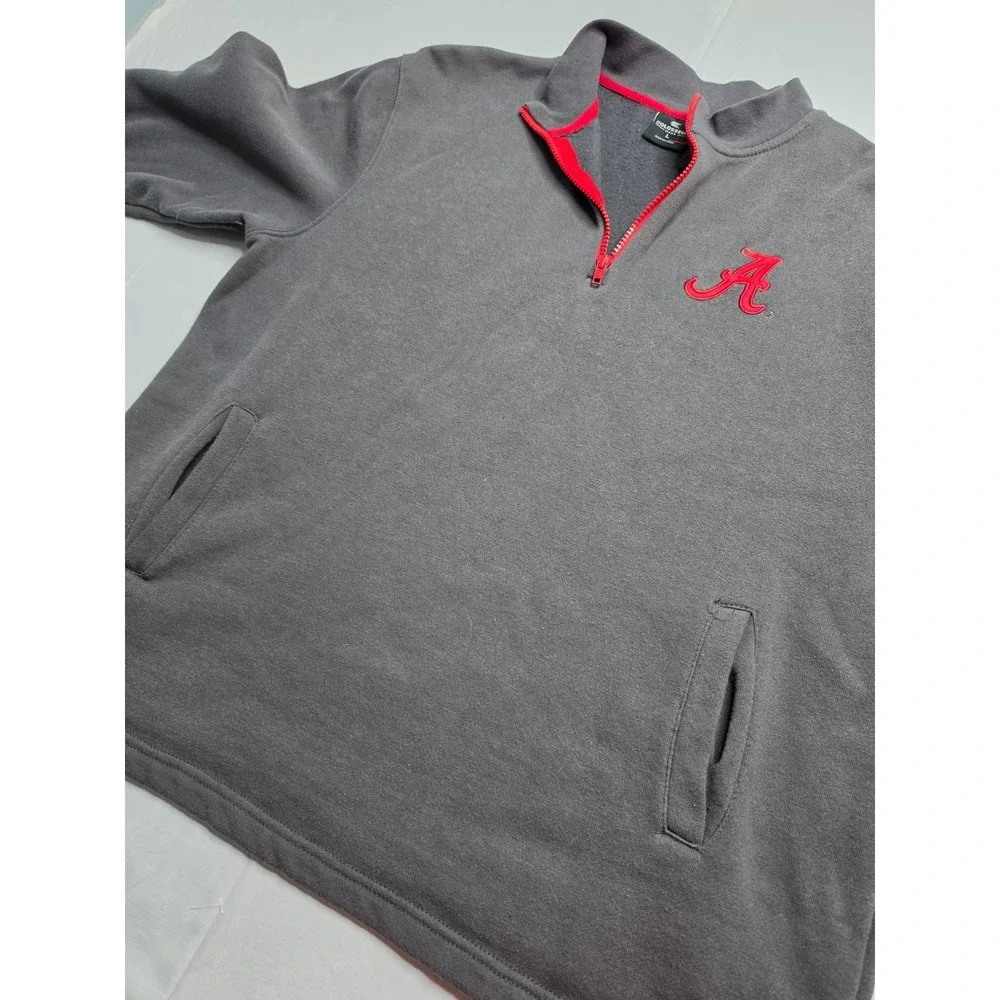 Colosseum Alabama Crimson Tide Sweatshirt Men's Large Charcoal Gray Quarter Zip